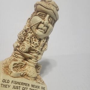 1972 Paula The Fisherman Figure with Poem Fishing Quote - Dad